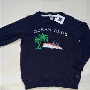 Janie and Jack kids boys Ocean Club Navy Sweater top size 3 years